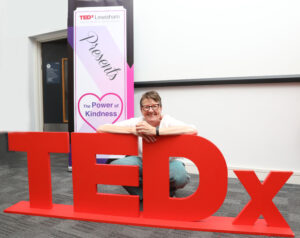 Lyn Roseaman giving a TEDxTalk at TEDxLewisham